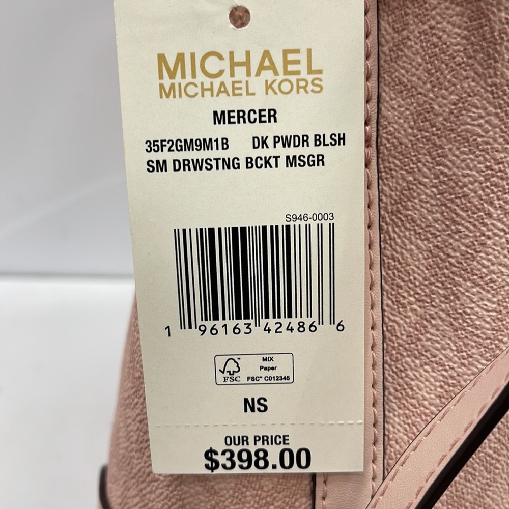 MICHAEL KORS 35F2GM9M1B MERCER SMALL BUCKET DRAWSTRING CROSSBODY
Dk Powder Blush - Picture 14 of 16